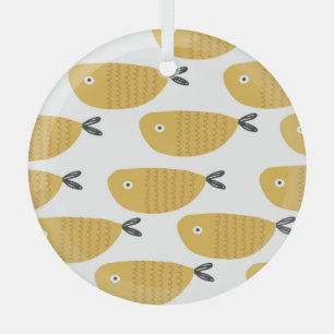 Adorno De Cristal Patrón infantil, peces divertidos.