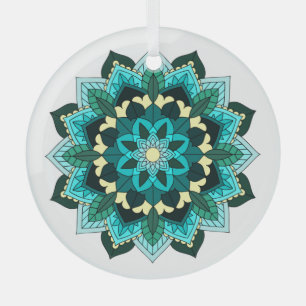 Adorno De Cristal Patrón Mandala 02 en agua