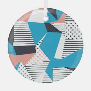 Adorno De Cristal Patrón Memphis: Minimalista tendencia abstracta
