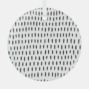 Adorno De Cristal Patrón rayado en blanco y negro: dibujado a mano