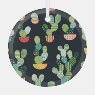 Adorno De Cristal Patrón sin problemas de las plantas de cactus
