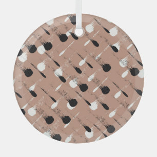 Adorno De Cristal Patrón sin soldadura de franjas geométricas marron