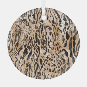 Adorno De Cristal Patrón textil del medidor de leopardo colorido