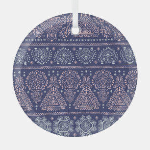 Adorno De Cristal Patrón tribal mexicano, étnico sin fisuras.