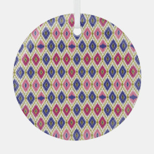 Adorno De Cristal Patrones geométricos: Ilustra textil tradicional