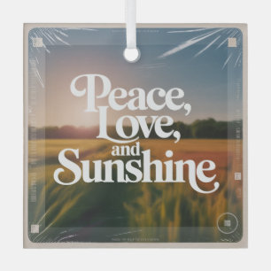 Adorno De Cristal Paz, Amor Y Sol