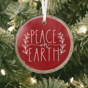 Adorno De Cristal Paz en la Tierra Navidad
