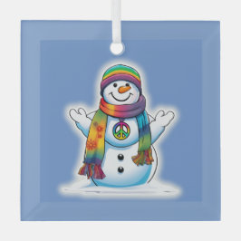Adorno De Cristal Peace Snowman