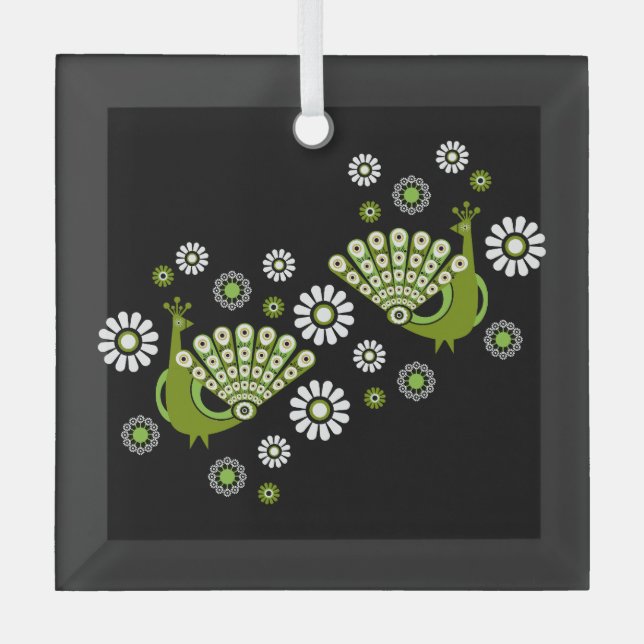 Adorno De Cristal Peacock Art (Anverso)