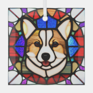 Adorno De Cristal Pembroke Welsh Corgi "Vidrio Manchado"