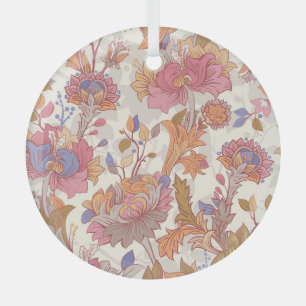 Adorno De Cristal peonías decorativas: patrón floral colorido.