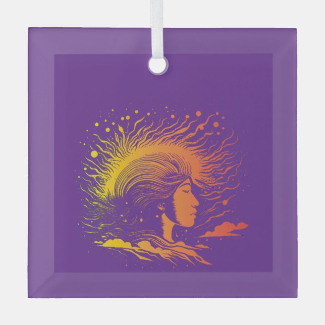 Adorno De Cristal Perfil de Serene Woman. (Anverso)