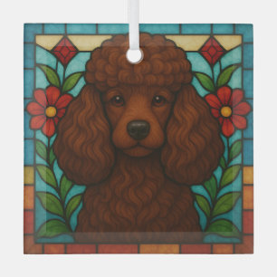 Adorno De Cristal Perro de canapé marrón "Vidrio manchado"