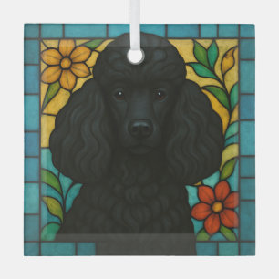 Adorno De Cristal Perro de canapé negro "Vidrio manchado"