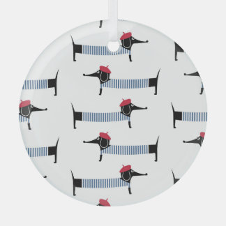 Adorno De Cristal Perro de estilo francés, patrón personalizado.