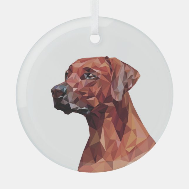 Adorno De Cristal Perro geométrico marrón (Anverso)