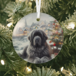 Adorno De Cristal Perro gris de Terranova