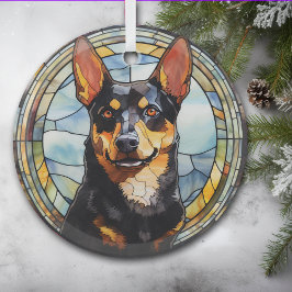 Adorno De Cristal Perro Kelpie australiano manchado