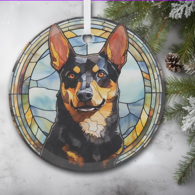 Adorno De Cristal Perro Kelpie australiano manchado (Subido por el creador)