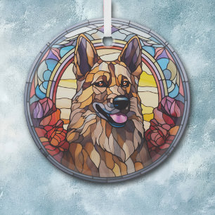 Adorno De Cristal Perro pastor alemán manchado