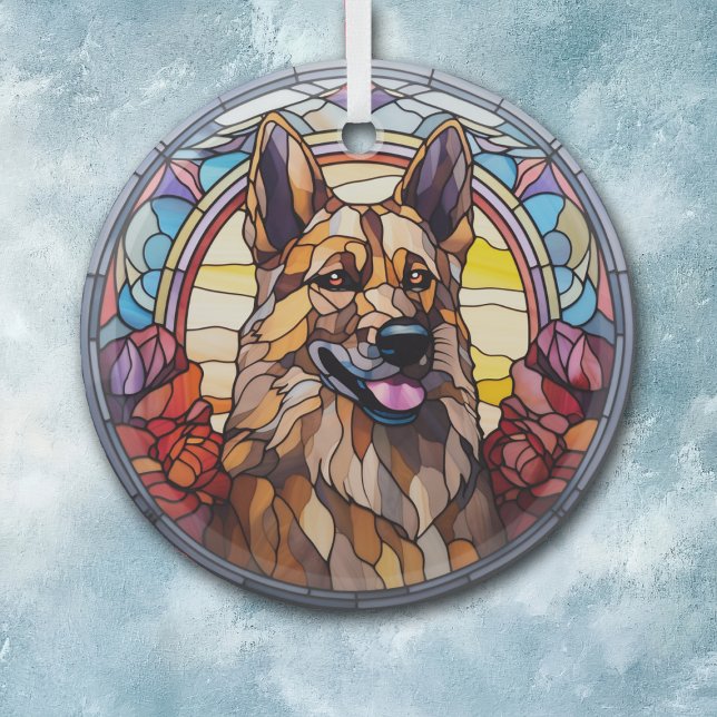 Adorno De Cristal Perro pastor alemán manchado (Subido por el creador)