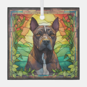 Adorno De Cristal Perro Pit Bull Americano