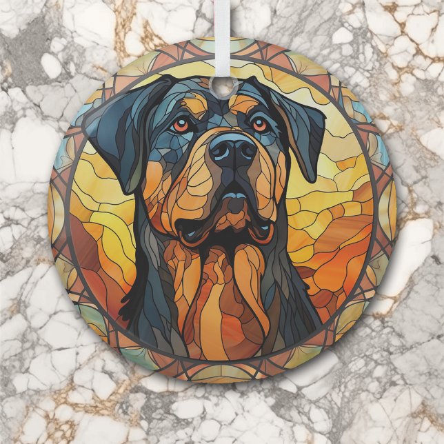 Adorno De Cristal Perro rotulador de resumen de oro mantenido (Subido por el creador)
