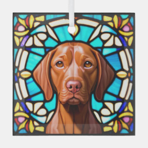 Adorno De Cristal Perro Vizsla "Vidrio Manchado"
