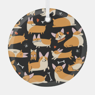 Adorno De Cristal Perros De Corgi, Un Fondo Agradable.