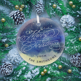 Adorno De Cristal Personalizable Nombre Marina Cute Azul Feliz Navid