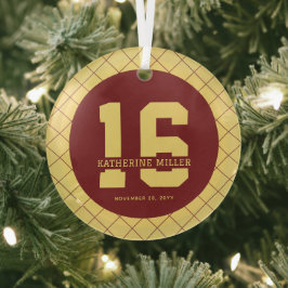 Adorno De Cristal Personalizado 16º cumpleaños Moderno y Elegante