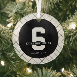 Adorno De Cristal Personalizado 6º cumpleaños Moderno y elegante