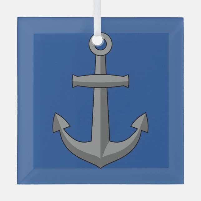 Adorno De Cristal Personalizado de anclaje de barco (Anverso)
