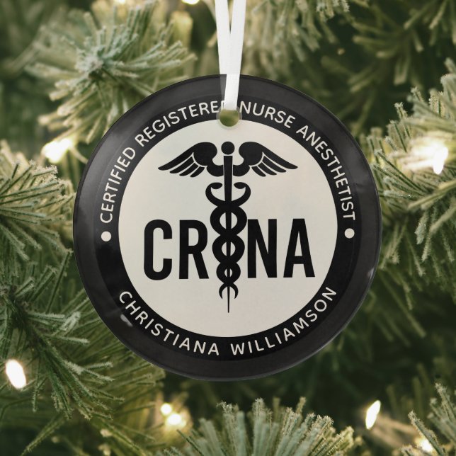 Adorno De Cristal Personalizado de la CRNA Certificado de enfermero  (in situ)