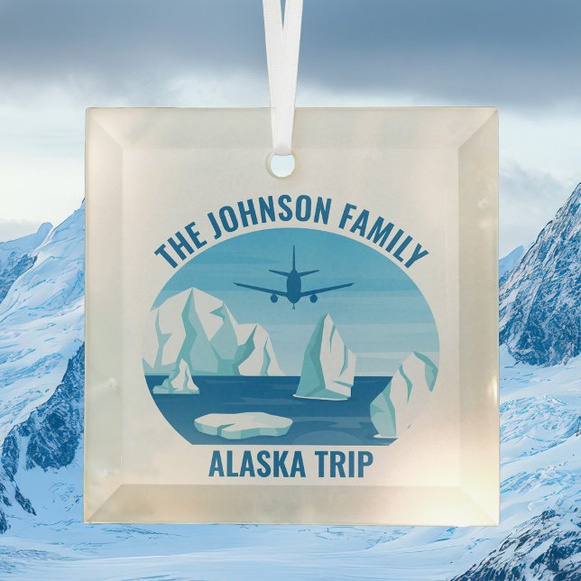 Adorno De Cristal Personalizado de vacaciones de familia Alaska Navi (Subido por el creador)