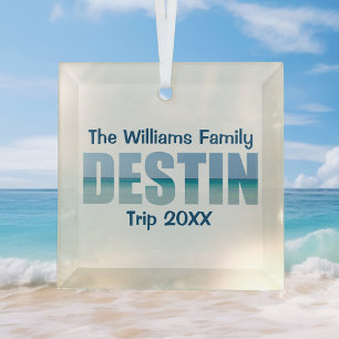 Adorno De Cristal Personalizado Destin Beach Vacaciones Navidades Ke