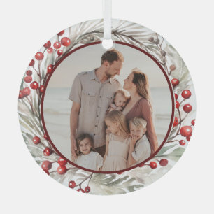 Adorno De Cristal Personalizado Floral Wreath Foto