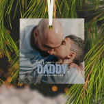 Adorno De Cristal Personalizado lindo foto Keepsake Navidades de reg<br><div class="desc">Moderna foto Personalizado Ornamento de Navidad con el texto 'No hay nadie como DADDY' que incluye una combinación de escritura y tipografía de sans y un lindo corazón. Personaliza con el nombre de quién es. Este adorno funcionaría para (abuela, madre, padre, hermana, etc.). Un precioso regalo para todos los miembros...</div>