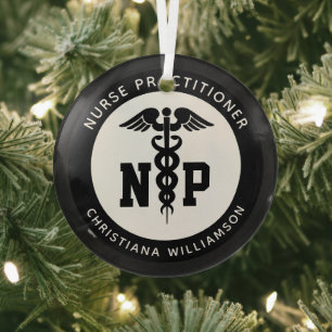 Adorno De Cristal Personalizado Nurse Practicante Graduación Caduceu