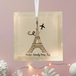 Adorno De Cristal Personalizado París Viaje Navidades de la Torre Ei