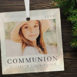 Adorno De Cristal Personalizado simple de Moda moderna foto de prime<br><div class="desc">El diseño está compuesto por una tipografía moderna de moda con fuentes sans serif y serif. Agregue una foto personalizado de su hijo/hija y año.</div>