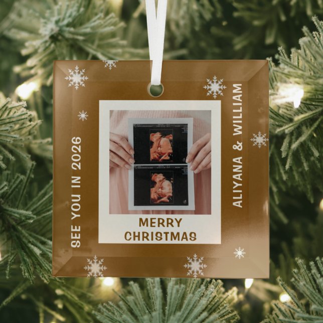 Adorno De Cristal Personalized Baby Expecting Pregnancy Christmas (in situ)