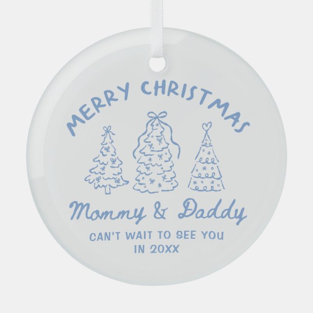 Adorno De Cristal Personalized Whimsical Baby Announcement Ornament (Anverso)