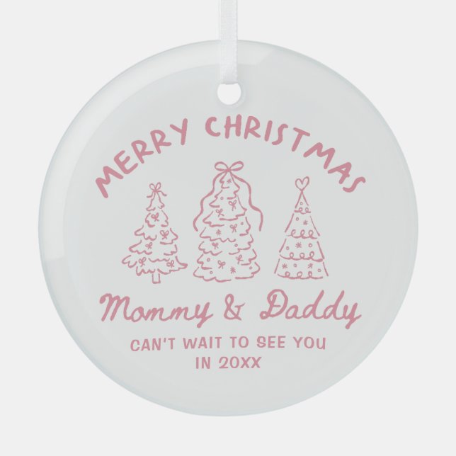 Adorno De Cristal Personalized Whimsical Baby Announcement Ornament (Anverso)