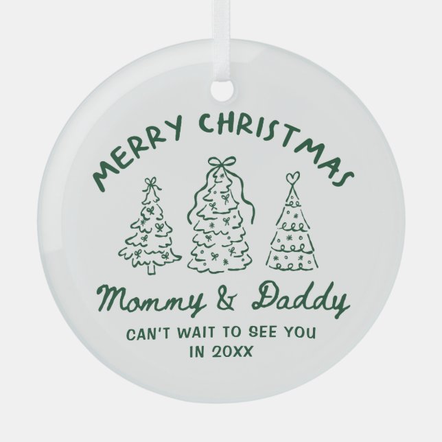 Adorno De Cristal Personalized Whimsical Baby Announcement Ornament (Anverso)