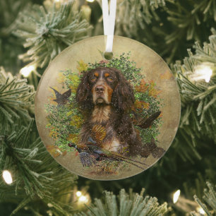 Adorno De Cristal Picardía Spaniel, temporada de caza