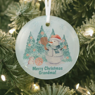 Adorno De Cristal Pickleball Snowmen, Navidades de la minoría