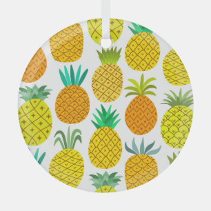 Adorno De Cristal Piña Aislada: Patrón Vintage Sin Marea.