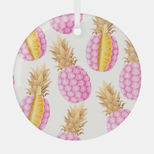 Adorno De Cristal Piña Rosa: Vintage de Alta Detalle