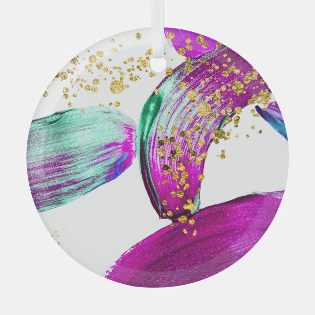 Adorno De Cristal Pincel ultravioleta: arte abstracto (Anverso)